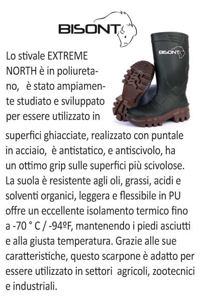 Stivali in Poliuretano Extreme North con puntale: Protezione Termica fino a -70°C
