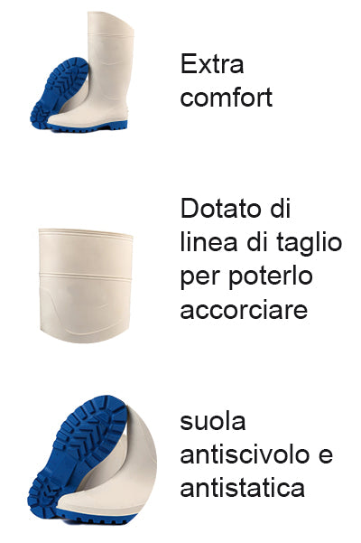 particolari dello stivale classic bianco 